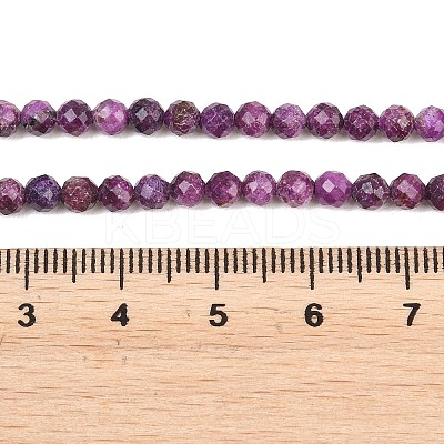 Heated Natural Sugilite Beads Strands G-B193-B03-4mm-1