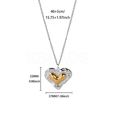 Duo Tone 304 Stainless Steel Pendant Necklaces WG7CB52-04-1