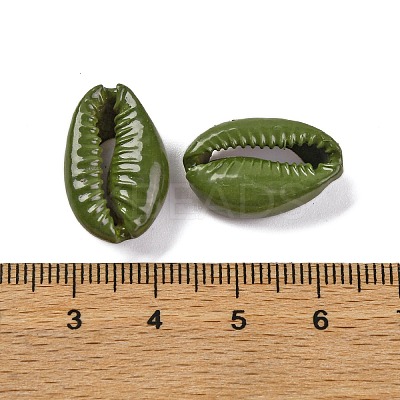 Baking Paint Cowrie Shell Beads SSHEL-M023-01H-1