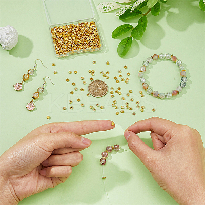 600Pcs Alloy Daisy Spacer Beads FIND-DC0005-31G-1