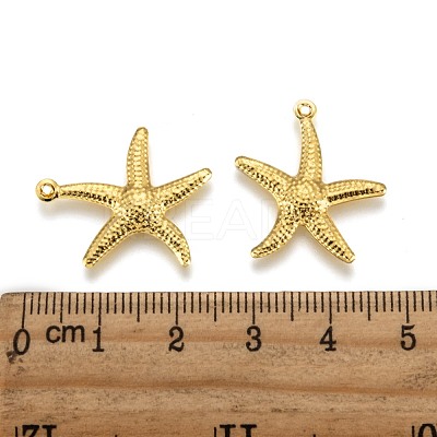Brass Starfish/Sea Stars Pendants X-KK-L134-11G-1