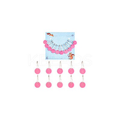 10Pcs 10 Style Number 0~9 Acrylic Charms Locking Stitch Markers HJEW-AB00651-1