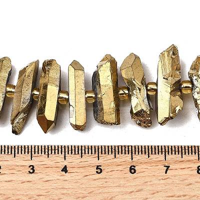 Electroplated Natural Quartz Crystal Beads Strands G-F800-B-1