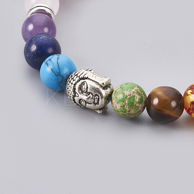 Natural & Synthetic Mixed Stone Stretch Bracelets BJEW-JB03905-1