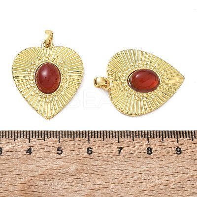 Brass & Natural Carnelian Pendants GG-CBAD360-13G-02-1