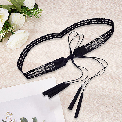 Bohemian Imitation Leather Tassel Wrap Chain Belts AJEW-WH20033-096AS-B-1