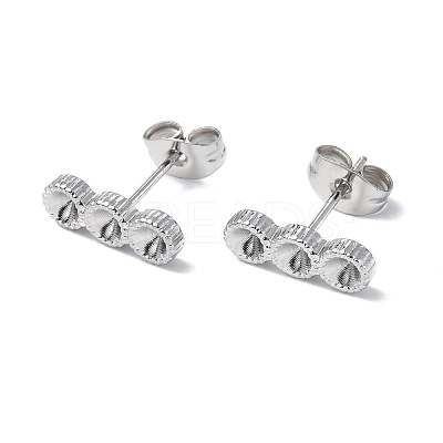 Non-Tarnish 304 Stainless Steel Stud Earring Findings STAS-F286-08P-1