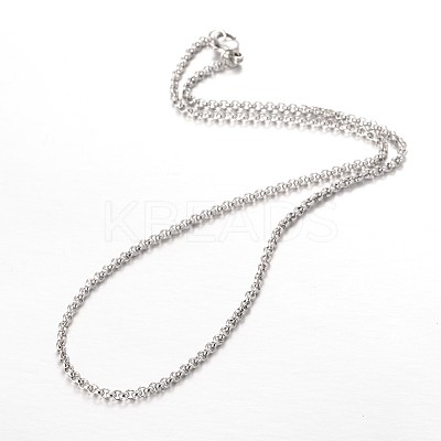 Tarnish Resistant 304 Stainless Steel Rolo Chain Necklaces NJEW-JN01228-02-1