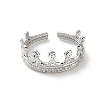 304 Stainless Steel Rhinestone Cuff Rings LS-RJEW-M171-30P-1