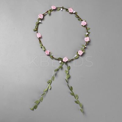 Polyester Artificial Rose Garland Headbands Hair Vine AJEW-WH20019-03D-1