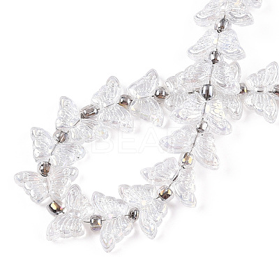 Electroplate Glass Beads Strands EGLA-N012-04H-1