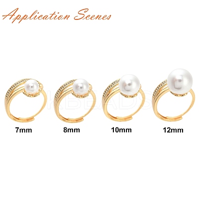 Adjustable Brass Micro Cubic Zirconia Finger Ring Settings KK-T062-63G-NF-1