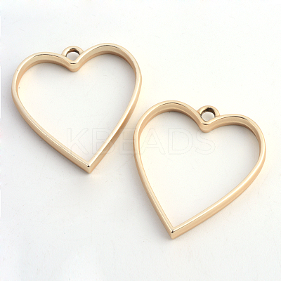 Rack Plating Alloy Heart Open Back Bezel Pendants X-PALLOY-S047-12C-FF-1