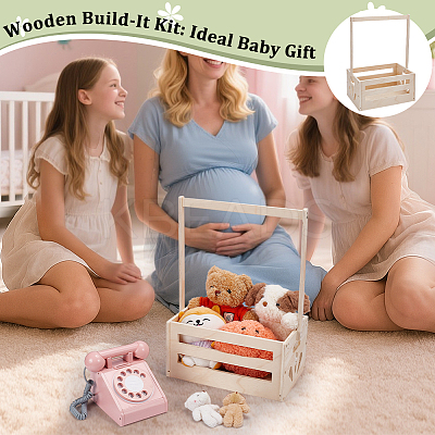 Rectangle Wooden Baby Shower Closet Crates ODIS-WH0025-282-1