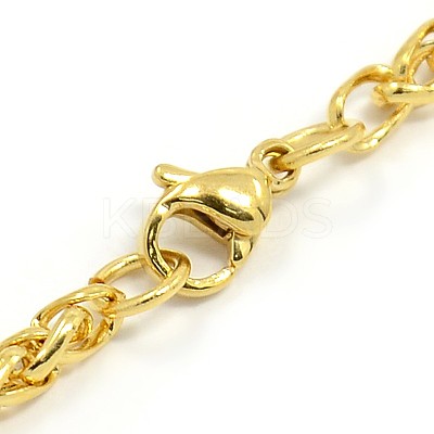 304 Stainless Steel Wheat Chain Bracelet Making STAS-A028-B006G-1