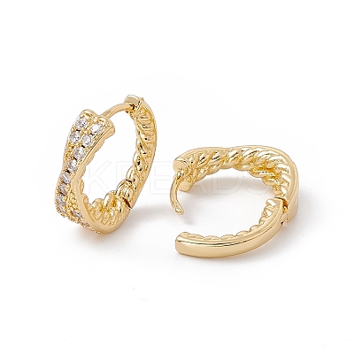 Cubic Zirconia Criss Cross Hoop Earrings EJEW-B014-07G-1