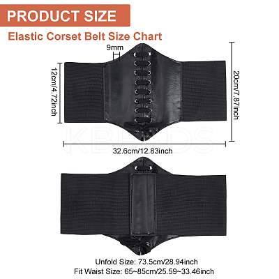 3Pcs 3 Style Imitation PU Leather Wide Elastic Corset Belt DIY-BC0012-32-1