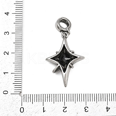 Star 316 Surgical Stainless Steel Cubic Zirconia Pendant Decoration STAS-Z165-16AS-B01-1