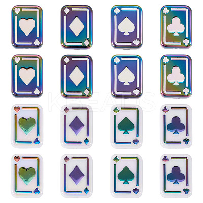 20Pcs 2 Colors UV Plating Rainbow Iridescent Acrylic Enamel Beads SACR-TA0001-70-1