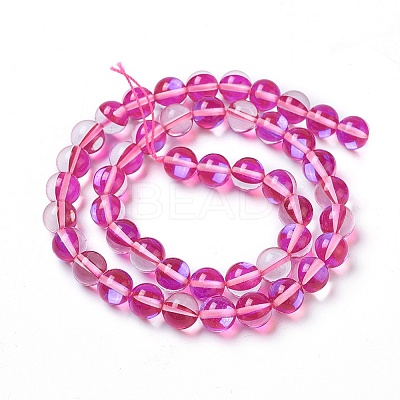 Synthetic Moonstone Beads Strands LS-G-F143-8mm-11-1