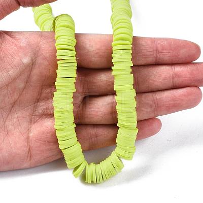 Flat Round Handmade Polymer Clay Beads CLAY-R067-10mm-10-1
