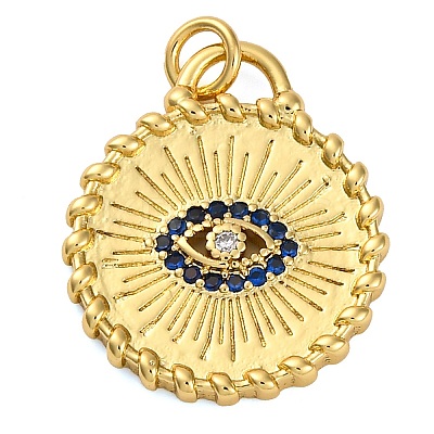 Brass Micro Pave Cubic Zirconia Pendants KK-K339-09G-1