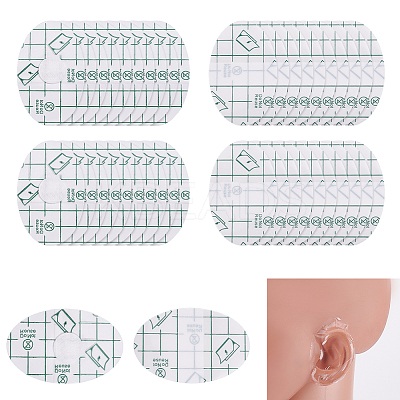 140Pcs 2 Styles PU Baby Waterproof Ear Stickers AJEW-GA0008-18B-1