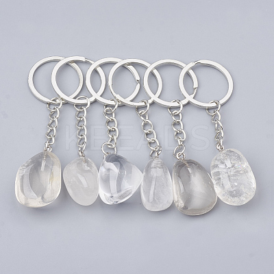 Natural Quartz Crystal Keychain G-T104-32C-1
