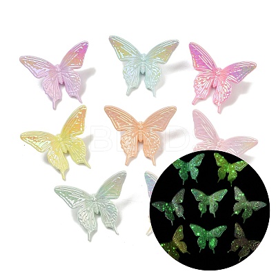 Luminous & UV Plating Opaque Acrylic Beads OACR-B031-22-1