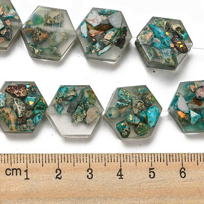Dyed Natural Imperial Jasper with Resin Beads Strands G-G083-D01-01-1