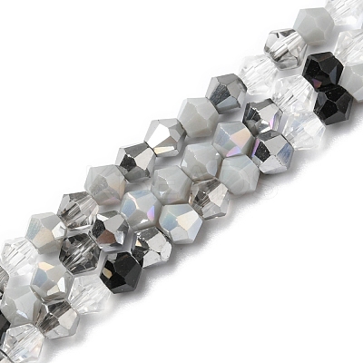 Electroplate Glass Beads Strands X-EGLA-D018-02C-1