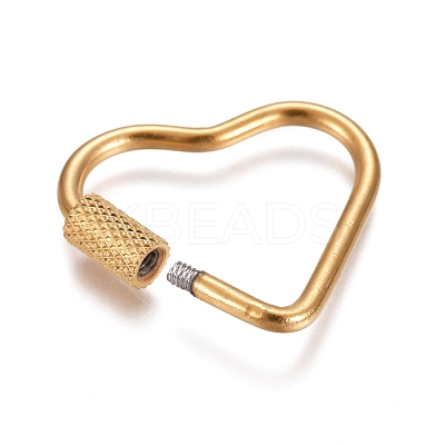 304 Stainless Steel Screw Carabiner Lock Charms STAS-K192-02G-1