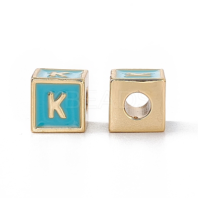 Rack Plating Brass Enamel Beads KK-B060-04G-06-1
