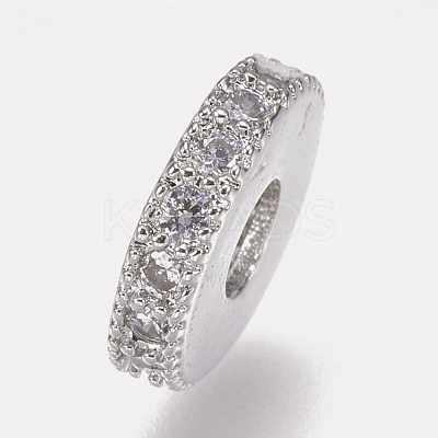 Brass Micro Pave Cubic Zirconia Bead Spacers ZIRC-K074-11A-01P-1