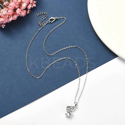 Crystal Rhinestone Butterfly Pendant Necklace with Cable Chains NJEW-FZ00018-1