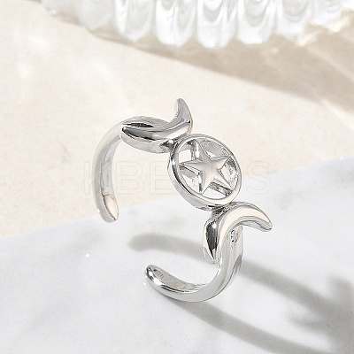 Brass Cuff Open Rings for Women RJEW-L343-10P-1