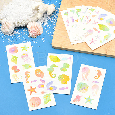 36Pcs 2 Style PVC Waterproof Self-Adhesive Picture Stickers STIC-SP0001-09A-1