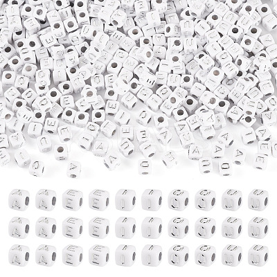 500Pcs 5 Styles Opaque Acrylic Beads OACR-TA0003-45-1