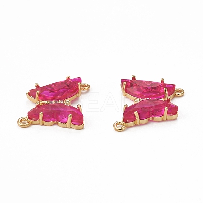Glass Connector Charms KK-E068-VB402-2-1
