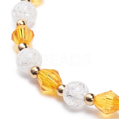 Acrylic Beaded Stretch Bracelet with Alloy Enamel Charms for Women BJEW-JB08727-1