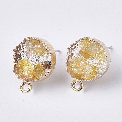 Druzy Resin Stud Earring Loops LS-RESI-S383-028E-1