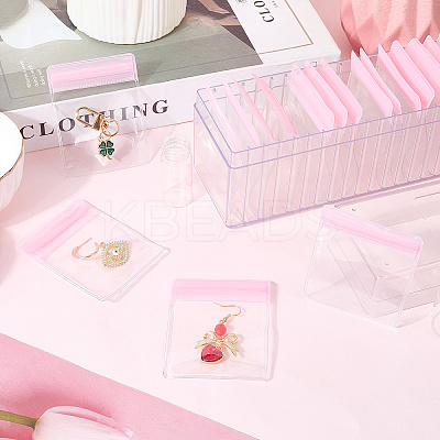 Rectangle Transparent ABS Plastic Jewelry Storage Boxes with Lid and PVC Bags CON-WH20001-17B-1