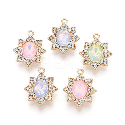 Alloy Glass Pendants X-PALLOY-N176-64KCG-1