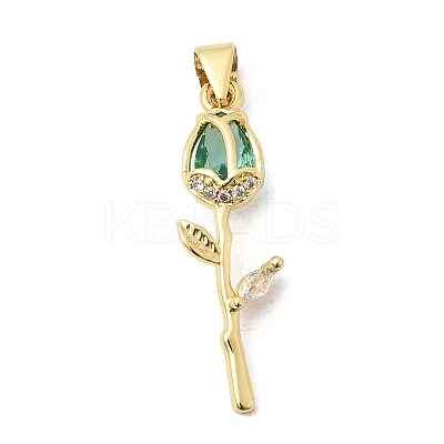 Brass Pave Cubic Zirconia Pendants KK-A296-50G-03-1