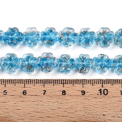 Luminous Handmade Gold Foil Glass Beads Strands FOIL-N029-01G-1
