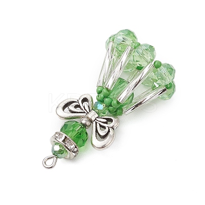 Handmade Glass Seed Beaded Angel Pendants PALLOY-MZ00497-1