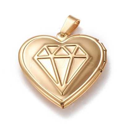 Ion Plating(IP) 304 Stainless Steel Locket Pendants STAS-K197-05G-1