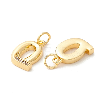 Rack Plating Eco-friendly Brass Micro Pave Clear Cubic Zirconia Charms KK-D072-01G-Q-NR-1
