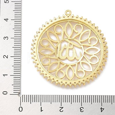 Rack Plating Brass Micro Pave Clear Cubic Zirconia Pendants KK-L224-009G-1