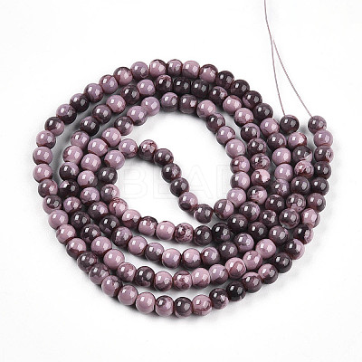 Baking Paint Glass Beads Strands DGLA-N003-6mm-C09-1